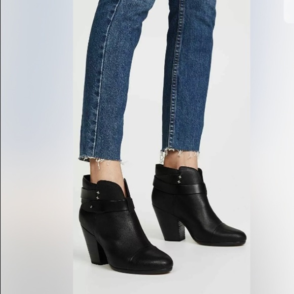 Rag & Bone Sz 38.5 Black Harrow Leather Boots